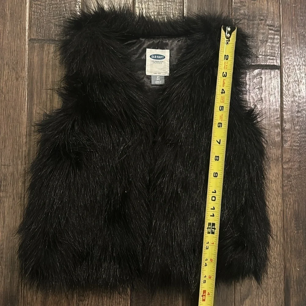Faux Fur Black Vest Girls Old Navy Size 3T